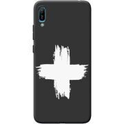 Черный чехол BoxFace Huawei Y6 2019 Білий хрест ЗСУ