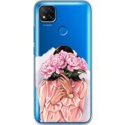 Прозрачный чехол BoxFace Xiaomi Redmi 9C Девушка с Пионами
