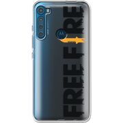 Прозрачный чехол BoxFace Motorola One Fusion Plus Free Fire Black Logo