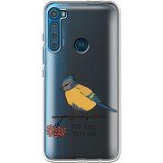 Прозрачный чехол BoxFace Motorola One Fusion Plus Синиця і калина