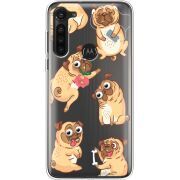 Прозрачный чехол BoxFace Motorola G8 Power с 3D-глазками Pug