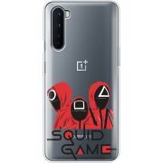 Прозрачный чехол BoxFace OnePlus Nord siquid game люди в красном