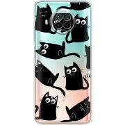 Прозрачный чехол BoxFace Xiaomi Mi 10T Lite с 3D-глазками Black Kitty