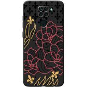 Черный чехол BoxFace Xiaomi Redmi Note 9 FranceFlowers