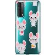 Прозрачный чехол BoxFace Huawei P Smart 2021 с 3D-глазками Mouse