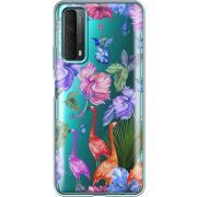 Прозрачный чехол BoxFace Huawei P Smart 2021 Flamingo
