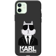 Черный чехол BoxFace Apple iPhone 12 Cat in Black