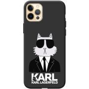 Черный чехол BoxFace Apple iPhone 12 Pro Max Cat in Black