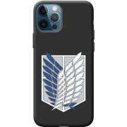 Черный чехол BoxFace Apple iPhone 12 Pro Атака Титанов Крылья Свободы