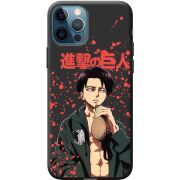 Черный чехол BoxFace Apple iPhone 12 Pro Атака Титанов Леви