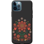 Черный чехол BoxFace Apple iPhone 12 Pro Ukrainian Ornament