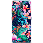 Чехол BoxFace Nokia 2.4 flowers in the tropics