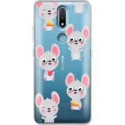 Прозрачный чехол BoxFace Nokia 2.4 с 3D-глазками Mouse