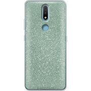 Чехол с блёстками Nokia 2.4 Зеленый