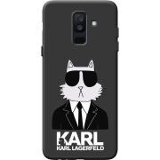 Черный чехол BoxFace Samsung A605 Galaxy A6 Plus 2018 Cat in Black
