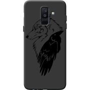 Черный чехол BoxFace Samsung A605 Galaxy A6 Plus 2018 Wolf and Raven