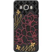 Черный чехол BoxFace Samsung J510 Galaxy J5 2016 FranceFlowers