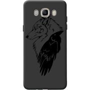 Черный чехол BoxFace Samsung J510 Galaxy J5 2016 Wolf and Raven
