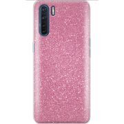 Чехол с блёстками OPPO A91 Розовый