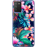 Чехол BoxFace Poco M3 flowers in the tropics