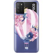 Чехол со стразами Xiaomi Poco M3 Pink Air Baloon