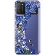 Чехол со стразами Xiaomi Poco M3 Peafowl