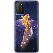 Чехол со стразами Xiaomi Poco M3 Girl with Umbrella