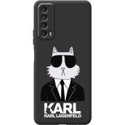 Черный чехол BoxFace Huawei P Smart 2021 Cat in Black
