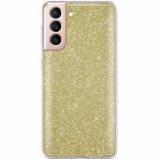 Чехол с блёстками Samsung G991 Galaxy S21 Золото