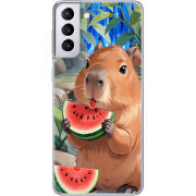 Чехол BoxFace Samsung G996 Galaxy S21 Plus Капібара з кавуном