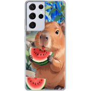Чехол BoxFace Samsung G998 Galaxy S21 Ultra Капібара з кавуном