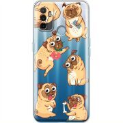Прозрачный чехол BoxFace OPPO A53 с 3D-глазками Pug