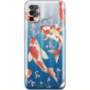 Прозрачный чехол BoxFace OPPO A53 Japanese Koi Fish