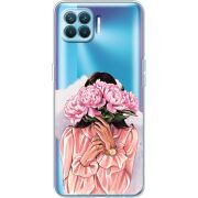 Прозрачный чехол BoxFace OPPO Reno4 Lite/ A93 Девушка с Пионами