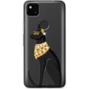 Чехол со стразами Google Pixel 4a Egipet Cat