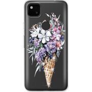 Чехол со стразами Google Pixel 4a Ice Cream Flowers