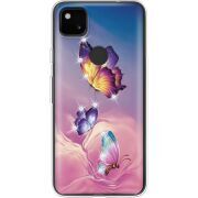 Чехол со стразами Google Pixel 4a Butterflies