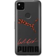 Прозрачный чехол BoxFace Google Pixel 4a Wild Cat