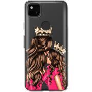 Прозрачный чехол BoxFace Google Pixel 4a Queen and Princess