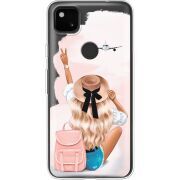 Прозрачный чехол BoxFace Google Pixel 4a Travel Girl