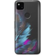 Прозрачный чехол BoxFace Google Pixel 4a Feathers