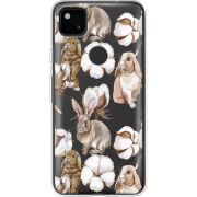 Прозрачный чехол BoxFace Google Pixel 4a Cotton and Rabbits