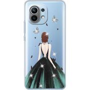 Чехол со стразами Xiaomi Mi 11 Girl in the green dress