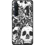 Черный чехол BoxFace Xiaomi Mi Note 10 Lite Skull and Roses