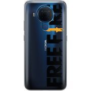 Прозрачный чехол BoxFace Nokia 5.4 Free Fire Black Logo