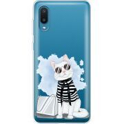 Прозрачный чехол BoxFace Samsung A022 Galaxy A02 Cat Style