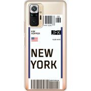 Прозрачный чехол BoxFace Xiaomi Redmi Note 10 Pro Ticket New York