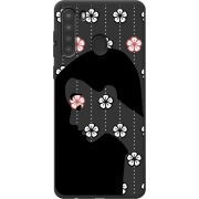 Черный чехол BoxFace Samsung A215 Galaxy A21 Flower Hair