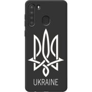 Черный чехол BoxFace Samsung A215 Galaxy A21 Тризуб монограмма ukraine
