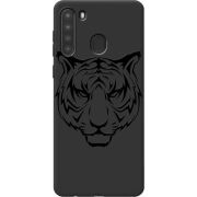 Черный чехол BoxFace Samsung A215 Galaxy A21 Tiger